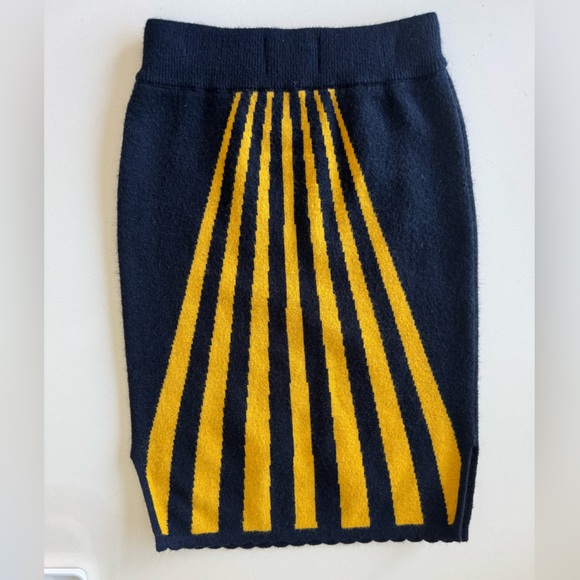 Bobo Choses navy blue yellow stripe knit skirt sz 4-5 years - Picture 6 of 6